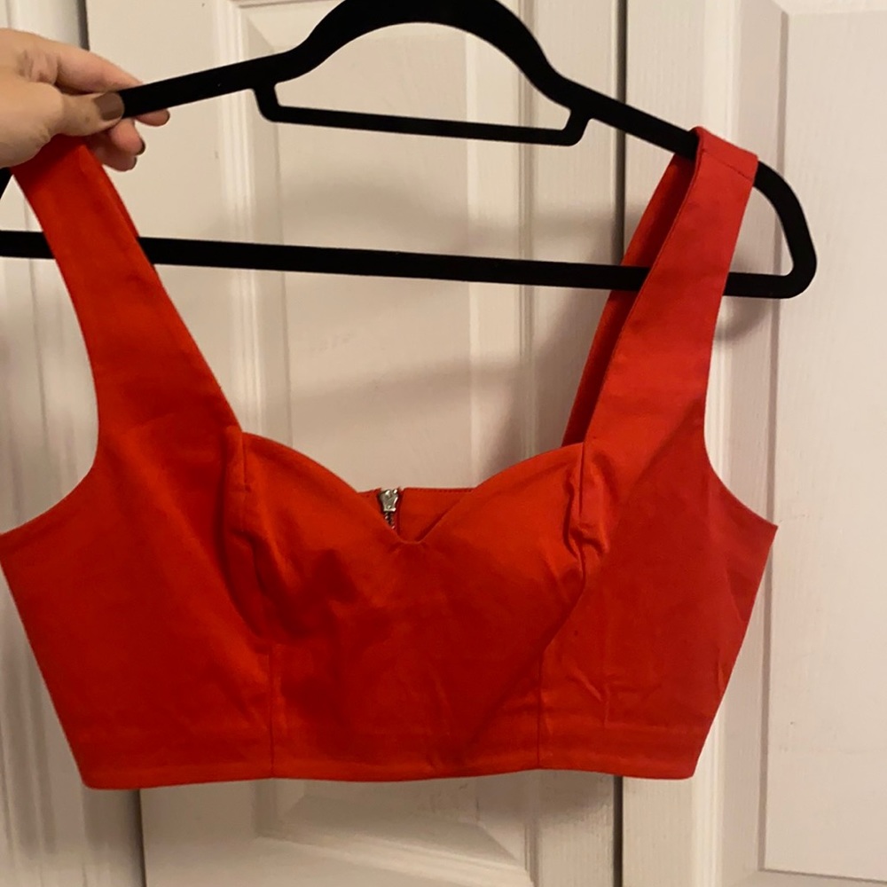 Red Alexis crop top
